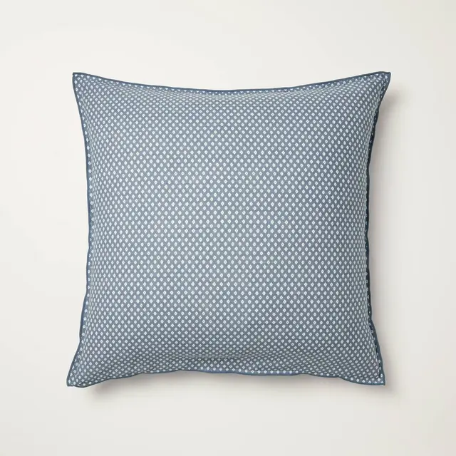 26"x26" Block Pattern Euro Square Throw Pillow Blue - Hearth & Hand™ with Magnolia