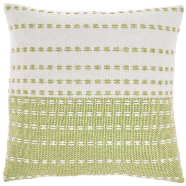 18"x18" Woven and Stitched Square Throw Pillow Green - Mina Victory