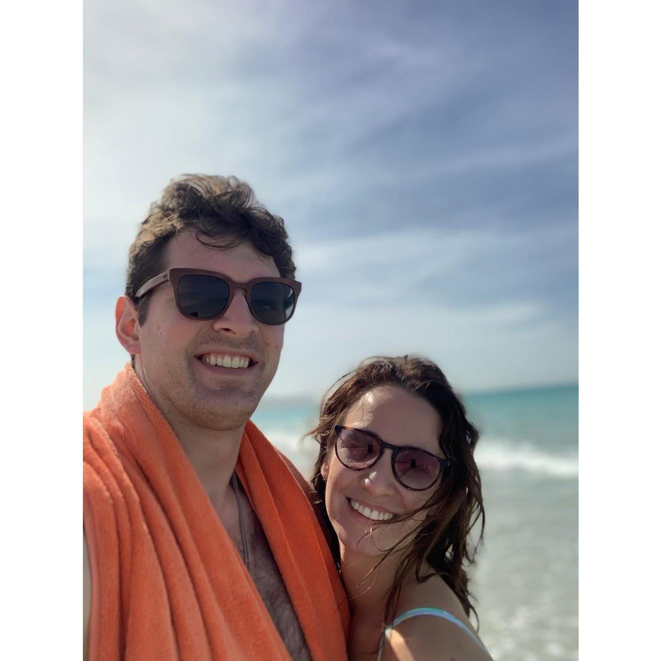 Our classic beach selfie, this one happens to be from Abu Dhabi!