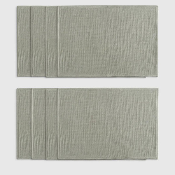 Organic Airy Gauze Placemats - Dried Sage