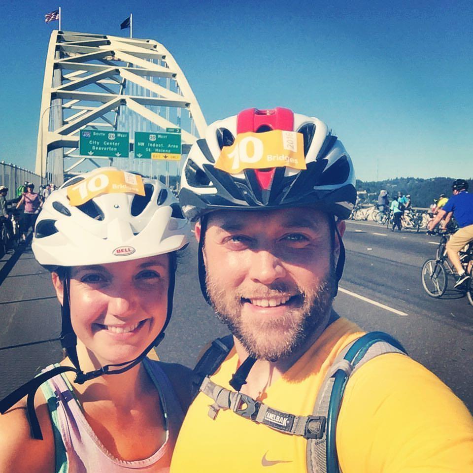 Cycling through the Portland Bridge Pedal