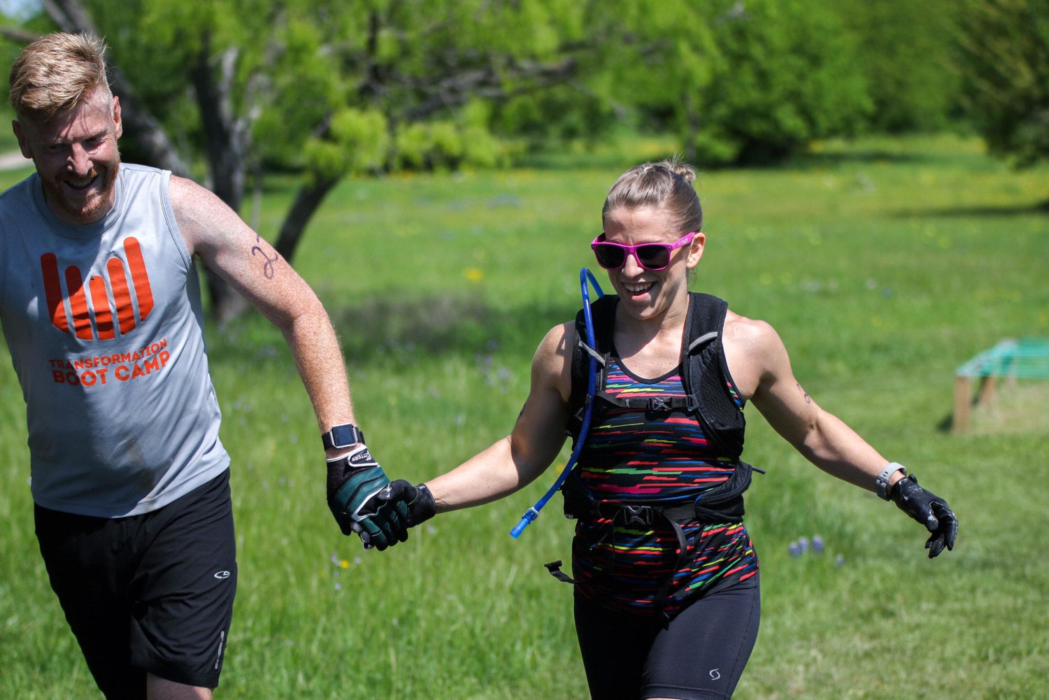 Finishing up the Five-O fitness race together as always. April 2018
