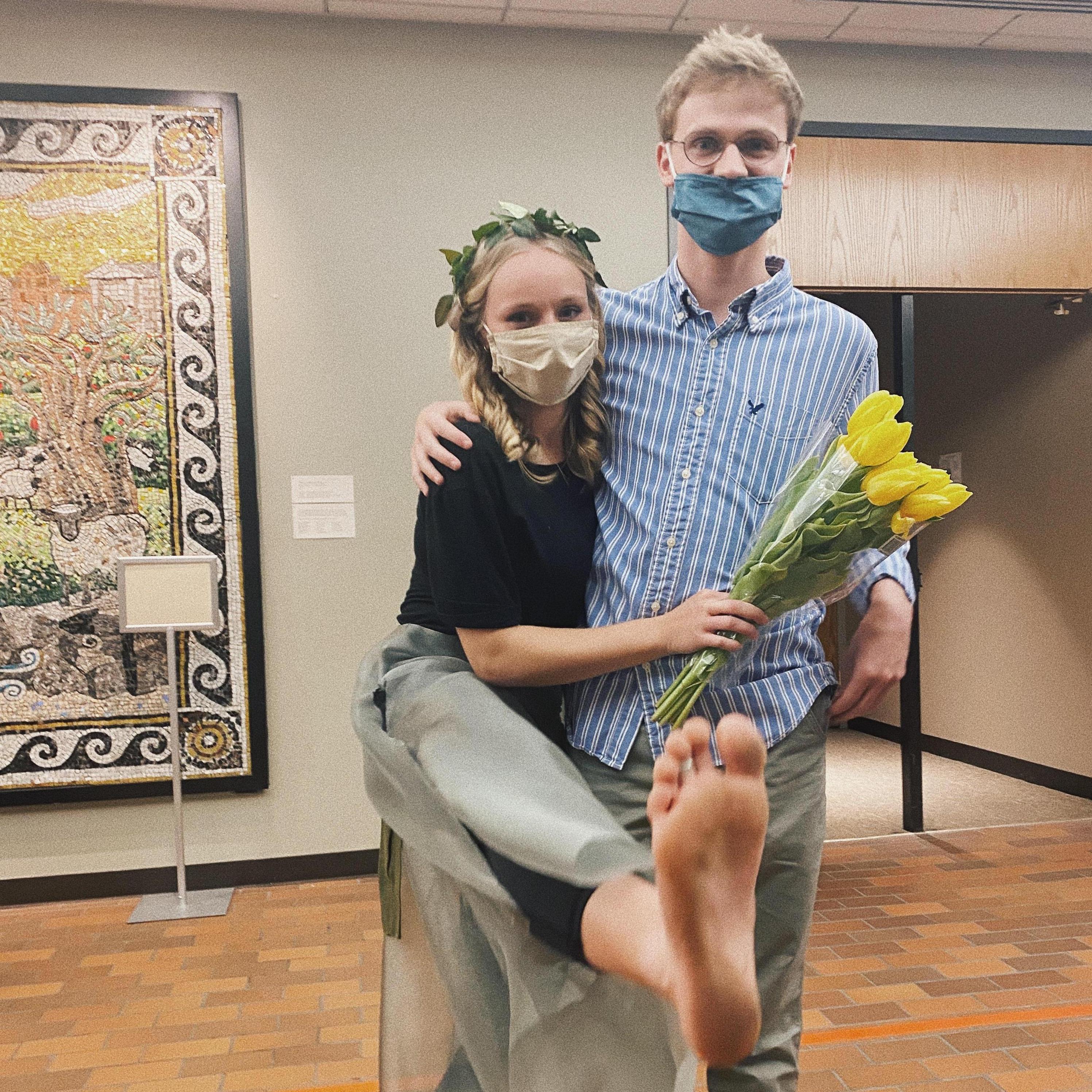 Cheering Grace on in her role as "Eve" in friend Sarah Spacek's production "Blessed is She", the story of the women in Jesus' genealogy. 
circa. April 2021
Wheaton College, IL