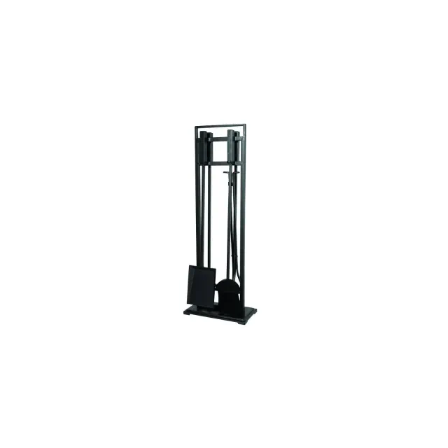 Panacea Gray Matte Metal Fireplace Tool Set