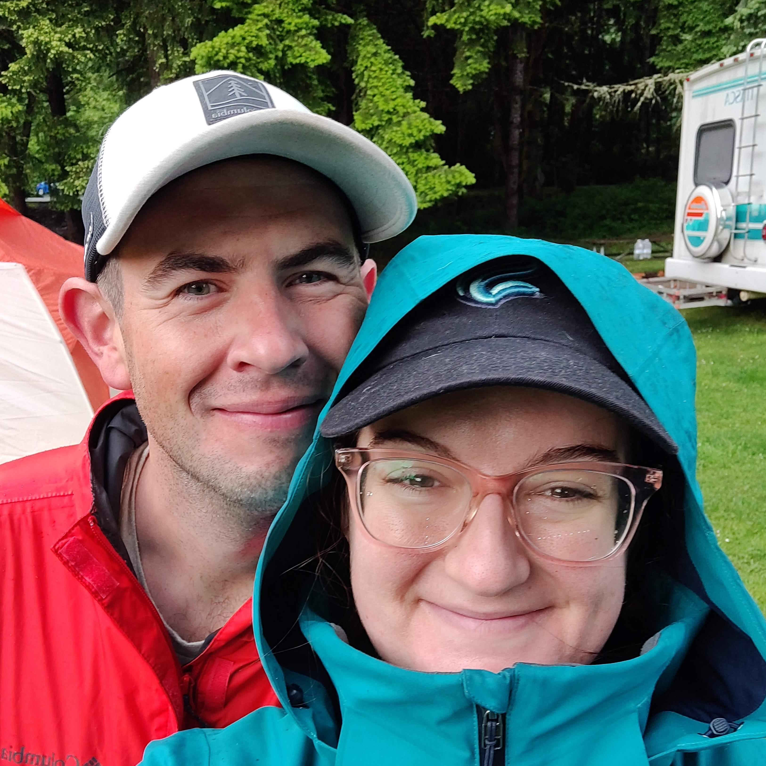 Rainy summer camping