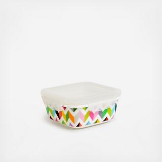 Ziggy Medium Square Porcelain Storage Container, Set of 2