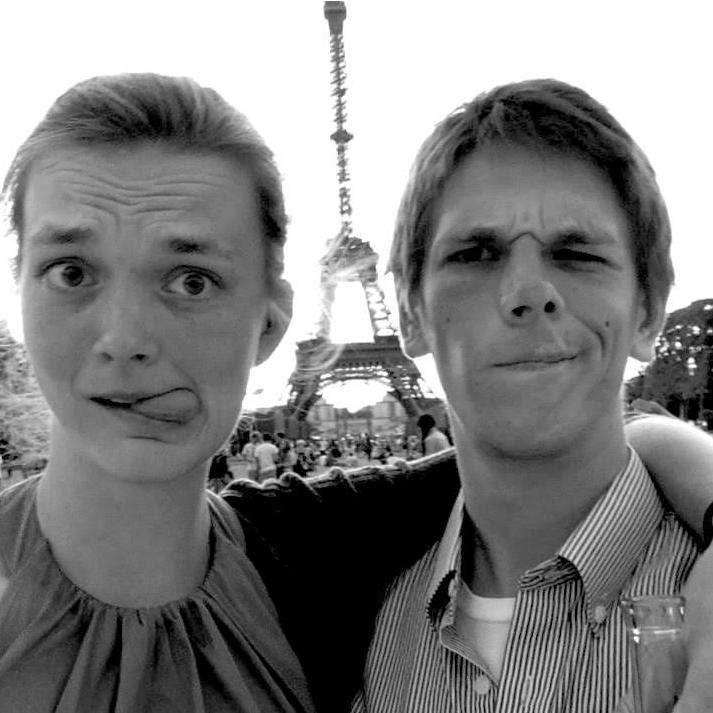 We were very serious when we visited the Eiffel Tower.