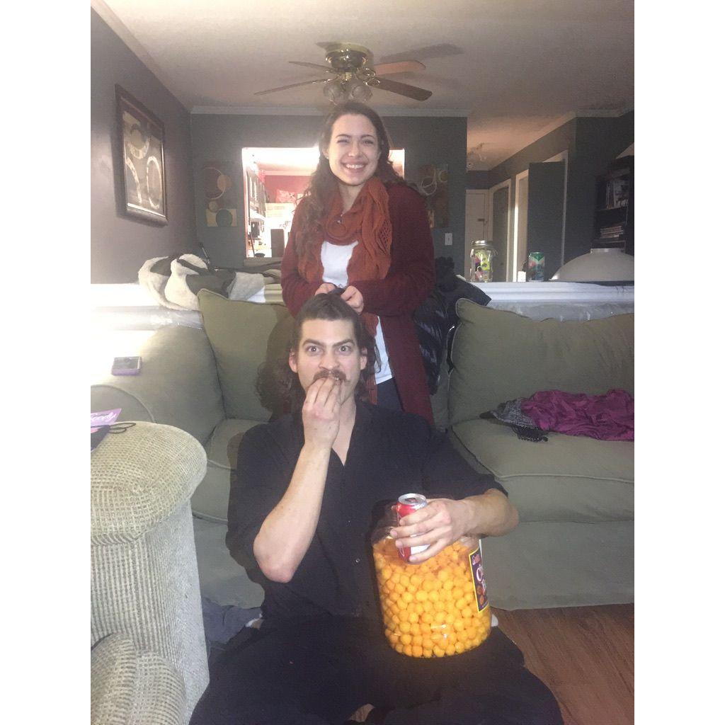 January 2017 ~ the first night Christina braided Hank's hair.