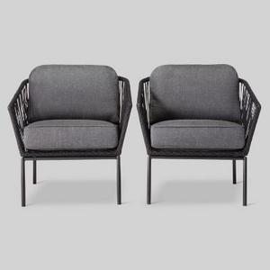 Standish 2pc Club Chair - Black with Gray Cushions - Project 62™