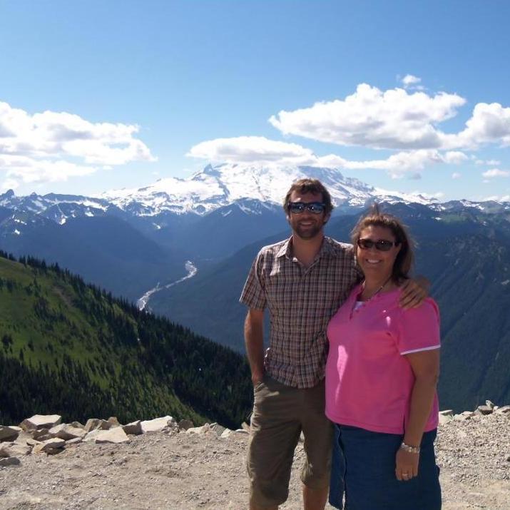 Enjoying Mt. Rainier with Austin's sister, Michelle