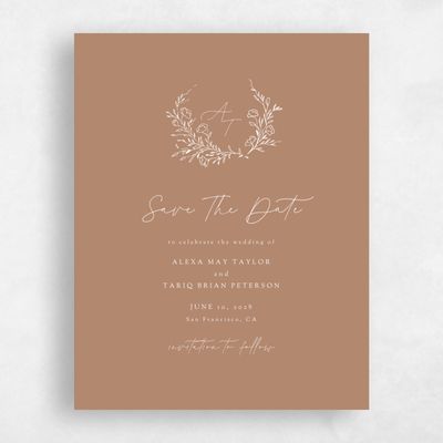 Camel, Brown Wedding Save the Date - Marnina Portrait