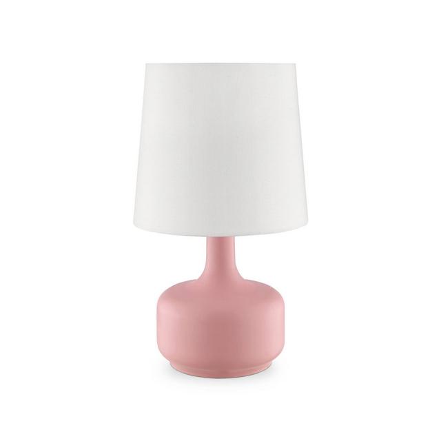 17.25" Modern Metal Table Lamp with Touch Sensor Pink - Ore International