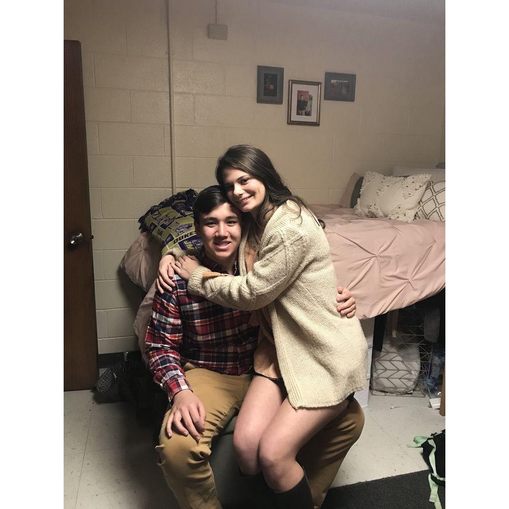 Celebrating Valentine's Day -- freshman year of college