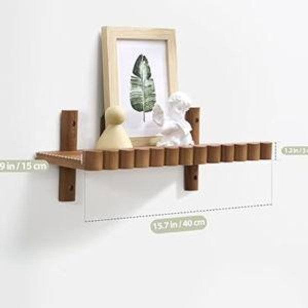SweetSage Wood Floating Wall Shelves, Single Wall Decor Bookshelf Decorative Picture Ledge Shelves for Bedroom, Living Room Storage 15.7 x 5.9 inches, Brown