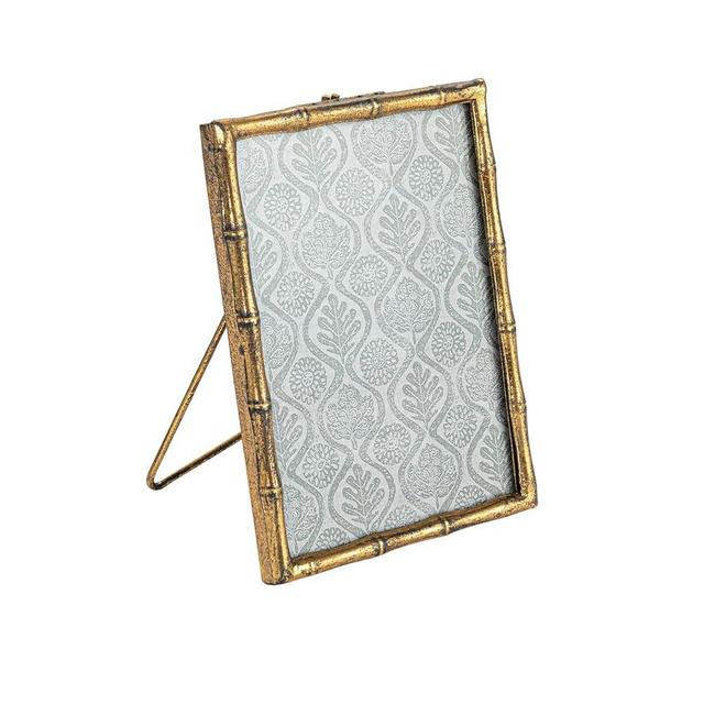 Creative Co-Op Large Metal and Reclaimed Wood Photo Frame, Gold