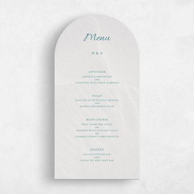 Blue Arch Wedding Menu - Havasu