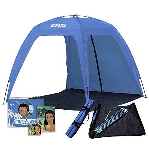 Large Open Beach Tent Cabana, 5x5 Anti UV Sun Shelter Canopy Neptune: Shade The Whole Family! Easy Up Party, Sports & Events Gazebo for Park, Garden, Patio & More, Quick Outdoor Awning for 6 People