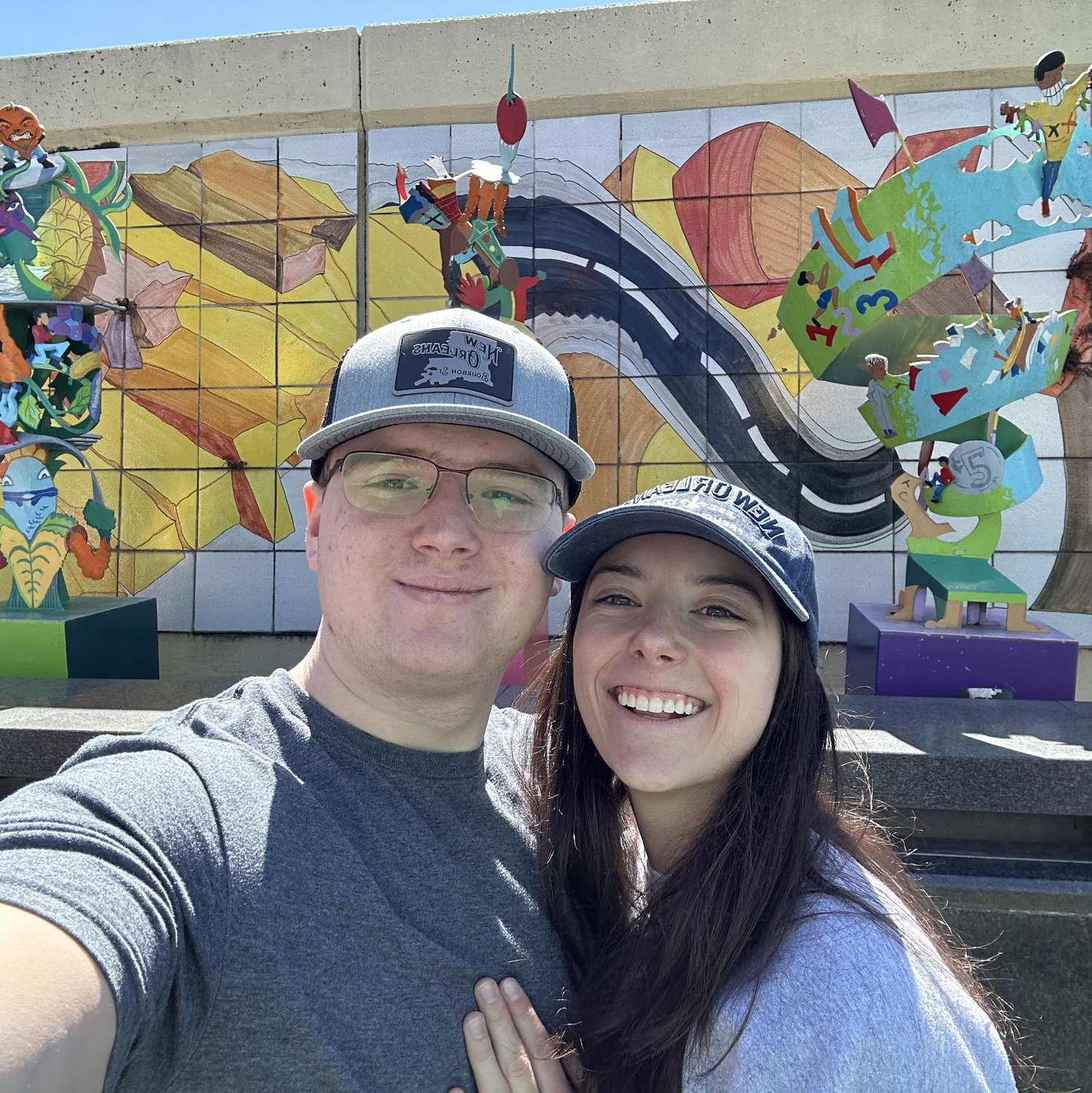 Getting delicious beignets in New Orleans