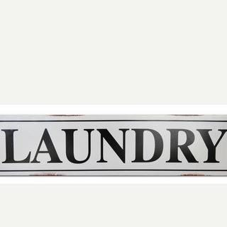 Black & White Metal Laundry Sign