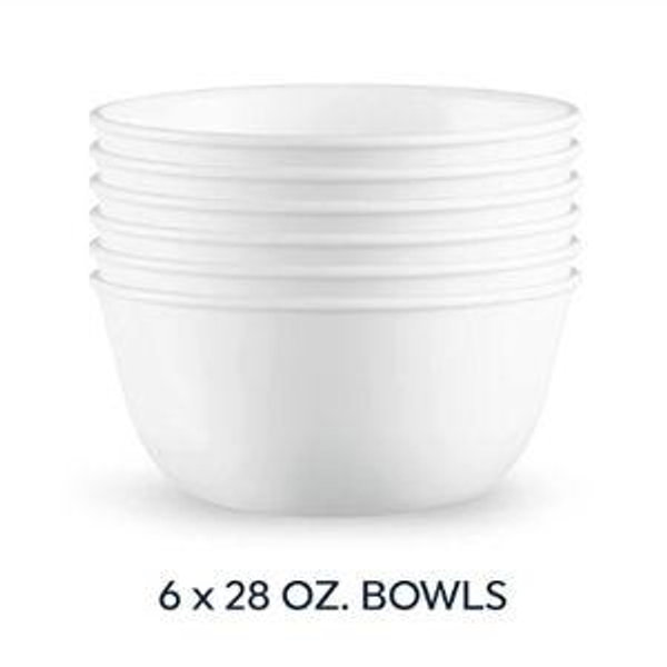 Corelle Vitrelle Bowls Set of 6 - Winter Frost White