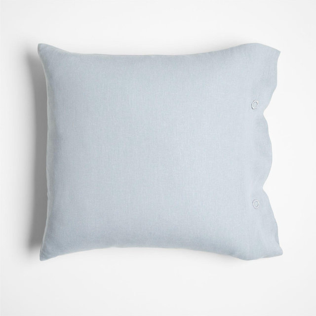 Hemp 20"x20" Mist Blue Throw Pillow with Down-Alternative Insert