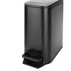 Cesun Small Bathroom Trash Can with Lid Soft Close, Step Pedal, 6 Liter / 1.6 Gallon Stainless Steel Garbage Can with Removable Inner Bucket, Anti-Fingerprint Finish (Matt Black)