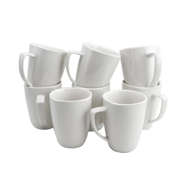 Zen Buffetware 12 Ounce Square Ceramic Mug Set, Set of 8