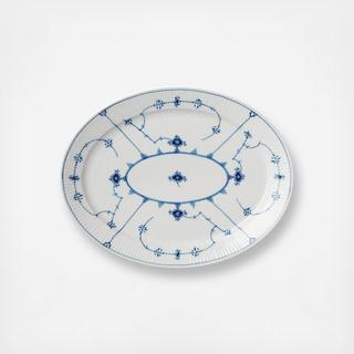 Blue Fluted Plain Oval Platter