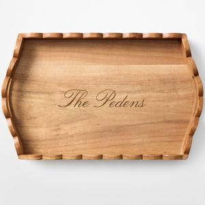 Scalloped Wood Cheese Tray