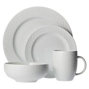 16pc Dinnerware Set White Beaded Rim - Threshold™