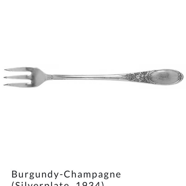 Burgundy-Champagne (Silverplate, 1934) Cocktail/Seafood Fork by International Silver