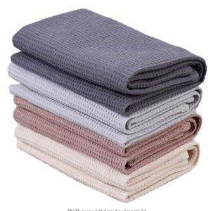 PY HOME & SPORTS Dish Towels Set, 100% Cotton Waffle Weave Kitchen Towels 4 Pieces, Super Absorbent Kitchen Hand Dish Cloths for Drying and Cleaning (17 x 25 Inches, Set of 4)