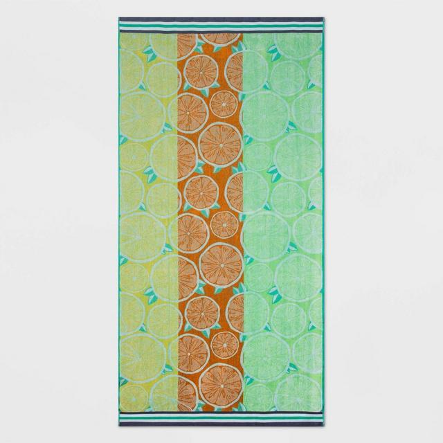 XL Citrus Striped Beach Towel - Sun Squad™