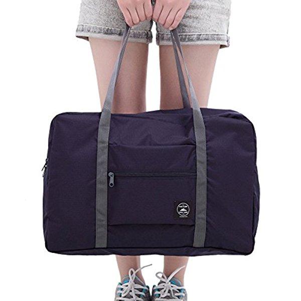 Youngnis Travel Lightweight Waterproof Foldable Portable Storage Luggage Bag (Navy Blue)