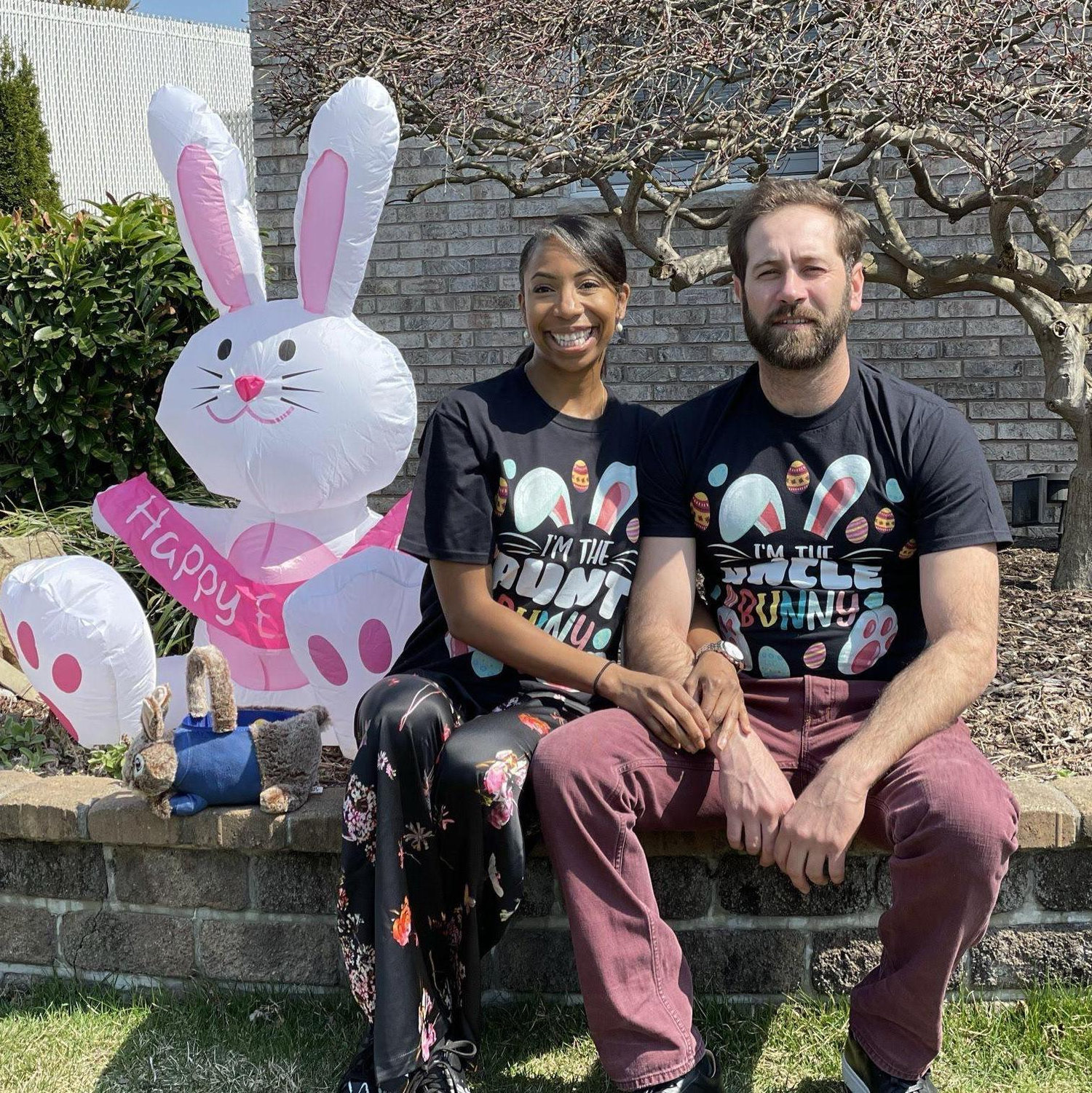 First Easter with the Kane's! Lori-Ann made us all shirts. Rich was so happy.