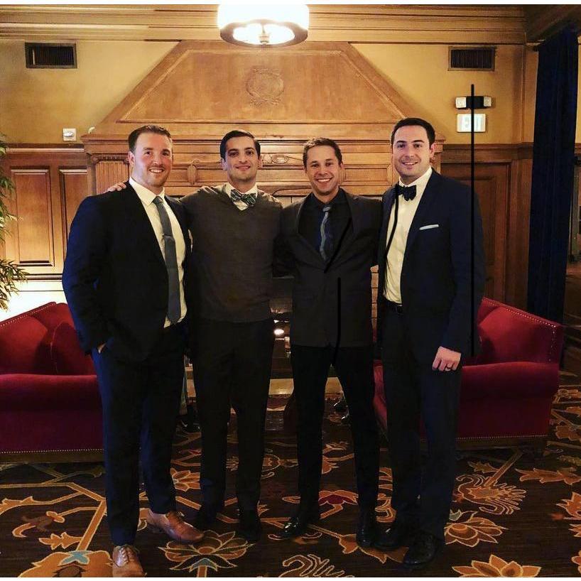 Trevor and his friends from business school- Chris (groomsman), Alex and Jake