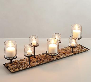 Draper Bronze Pillar Candle Centerpiece