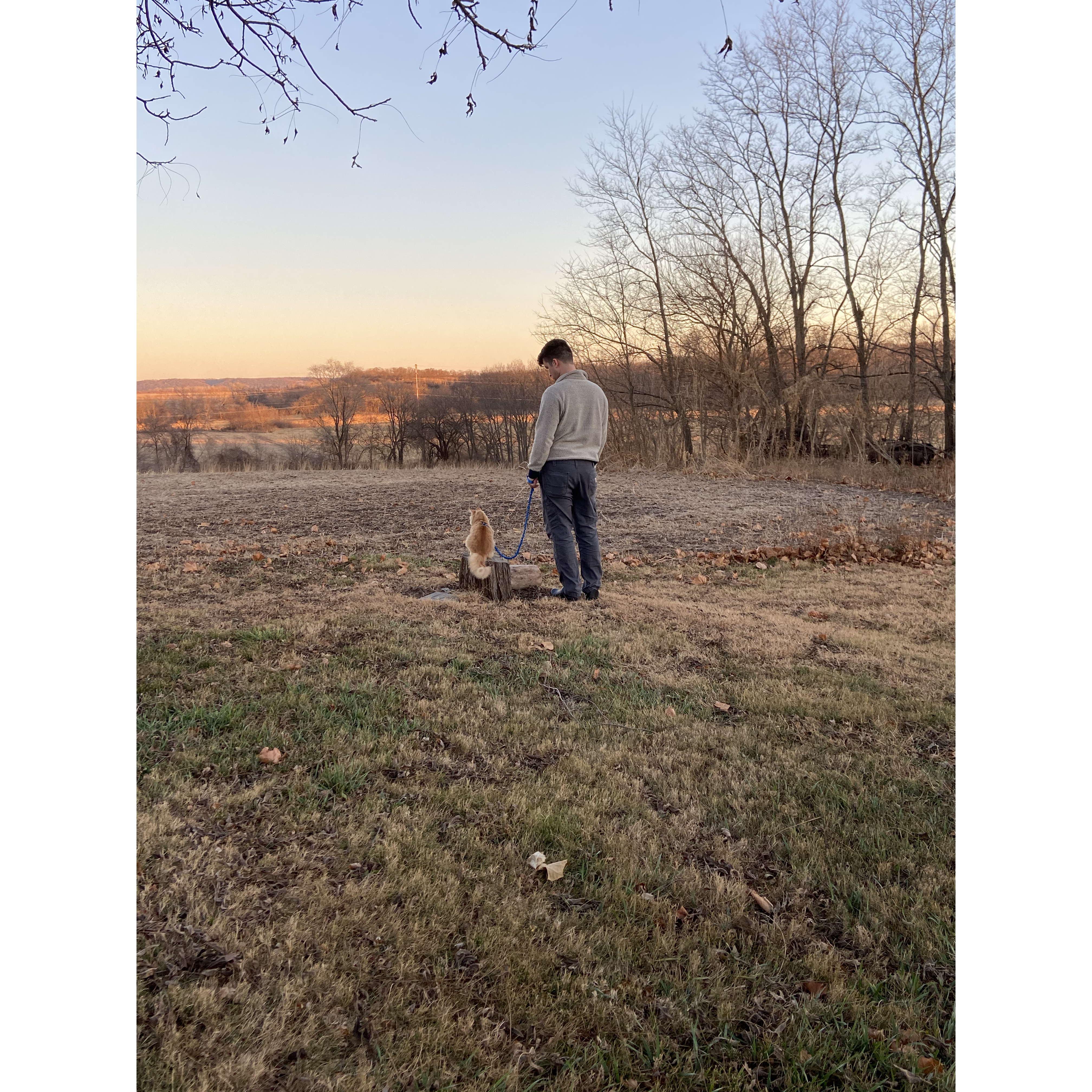 Father and son taking in the gorgeous Kansas scenery