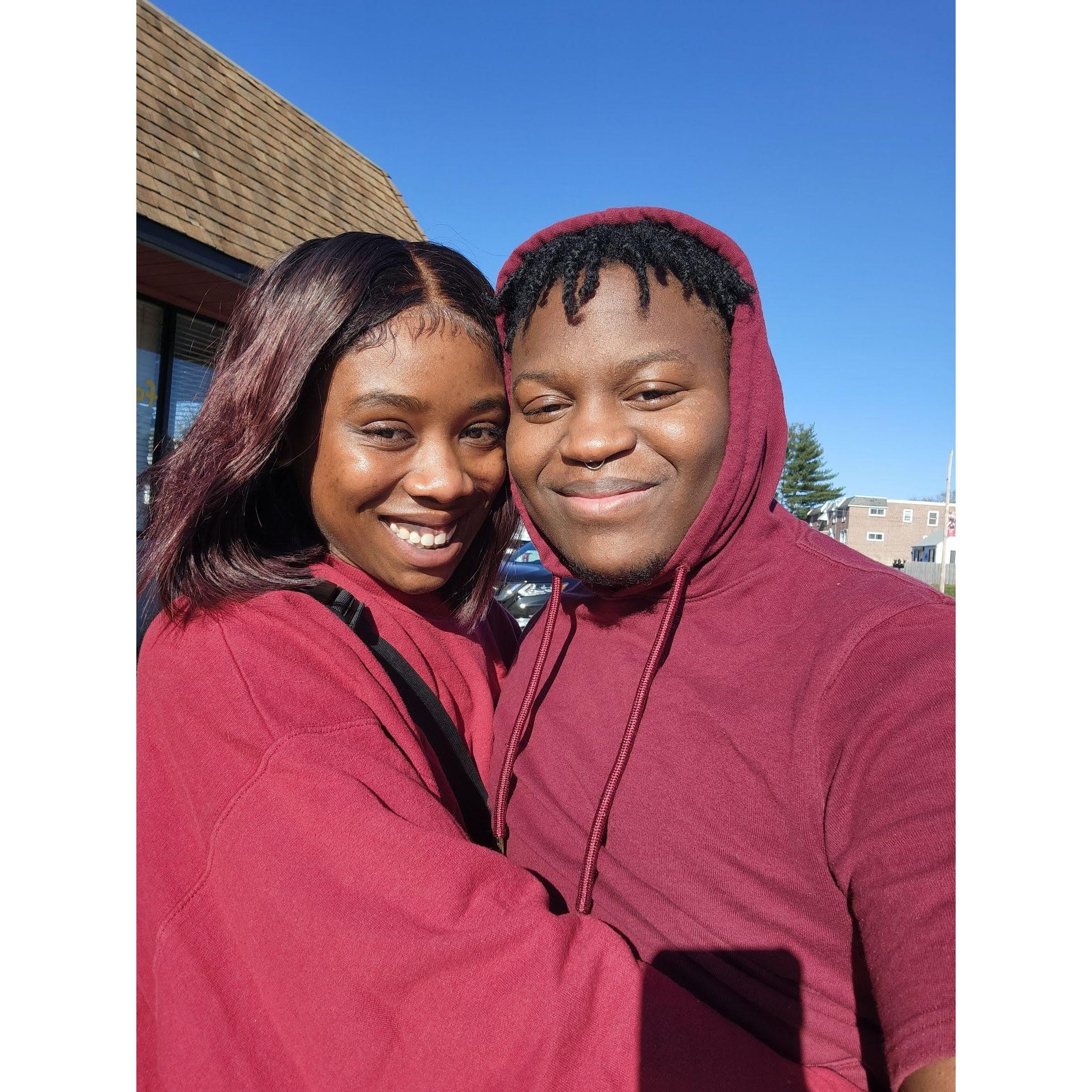 Our first brunch date at our favorite diner, the day after our first date.