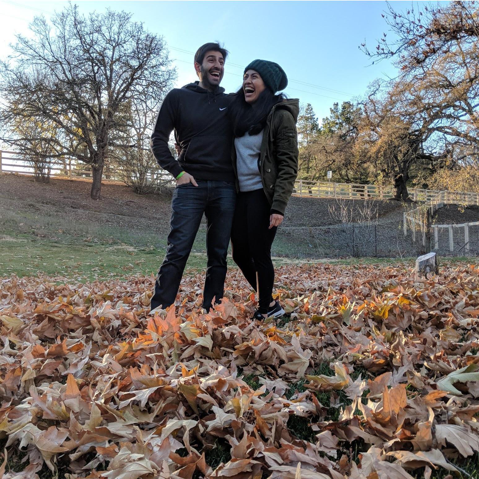 Janet's House being Kids with the leaves