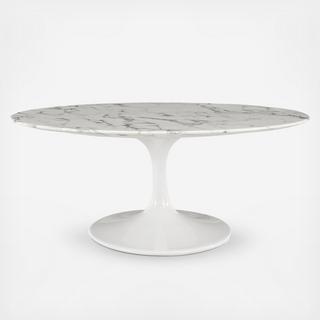 Lippa Oval-Shaped Artificial Marble Coffee Table