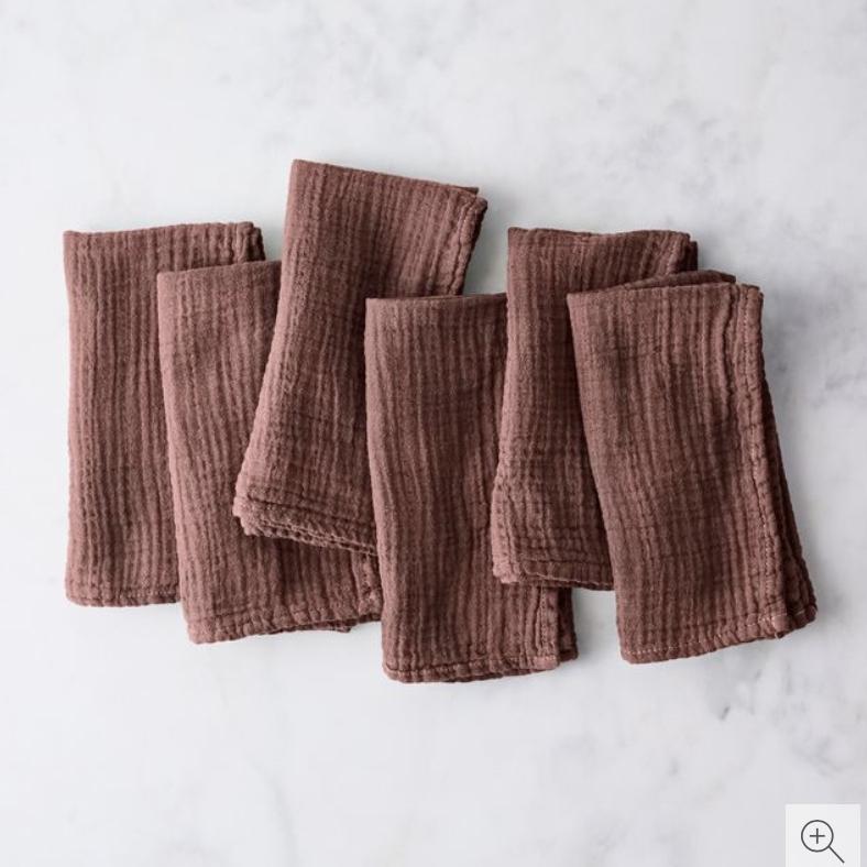 Borrowed Blu Cotton Crinkle Napkins (Set of 6), 11 Colors, 100% Organic  Cotton on Food52