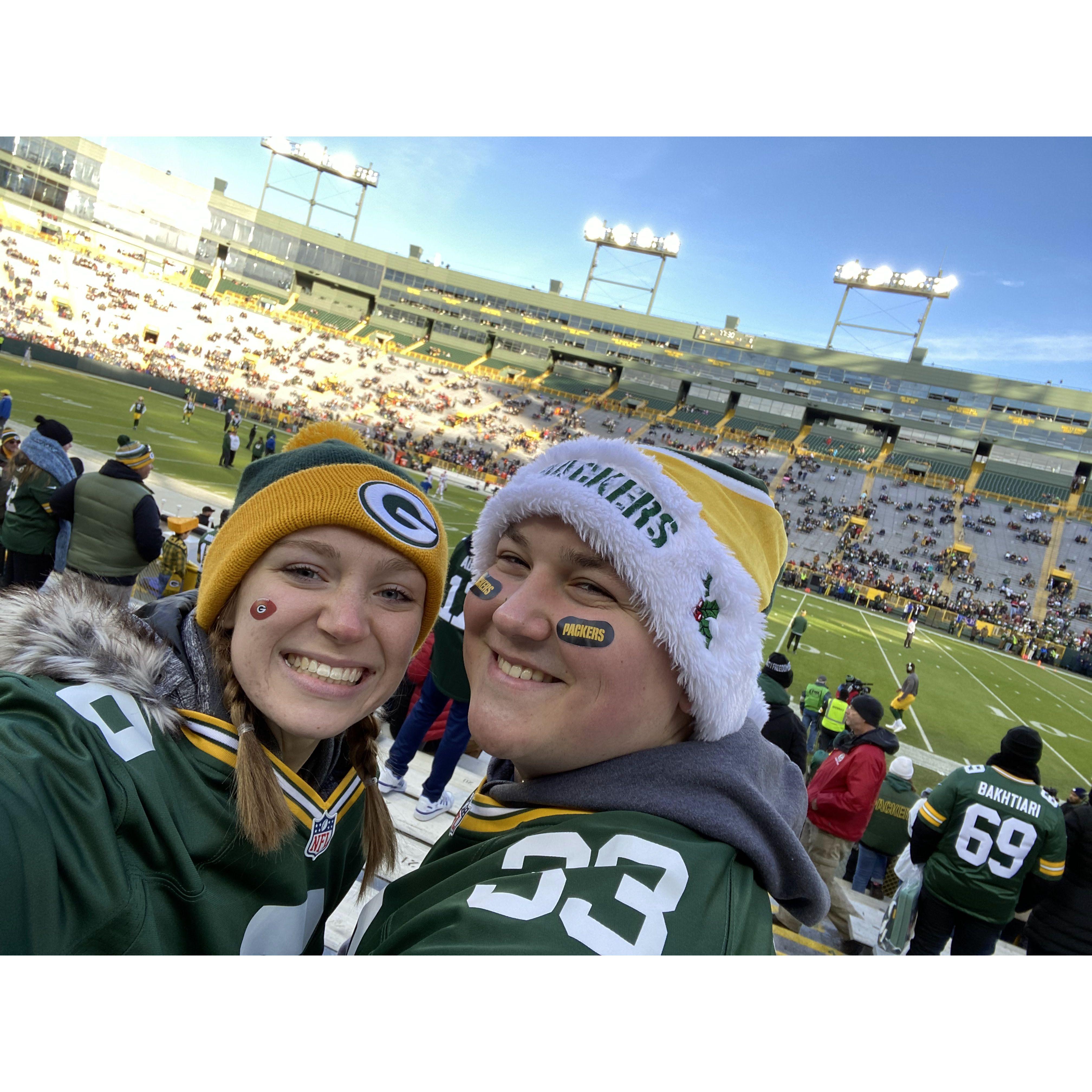 Abie's first Packer game - on Christmas!