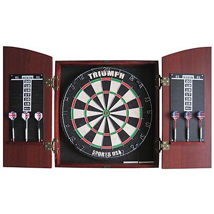 Triumph Sports USA Arched Cabinet Bristle Dartboard Combo