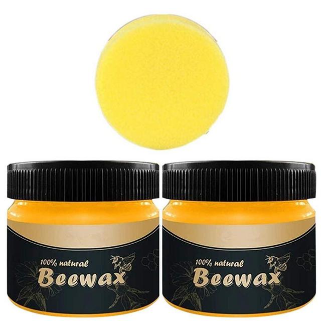 2 PACK Wood Seasoning Beewax, Multipurpose Natural Wood Wax Traditional Beeswax Polish for Furniture, Floor, Tables, Cabinets