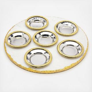 Marble & Gold Edged Seder Plate