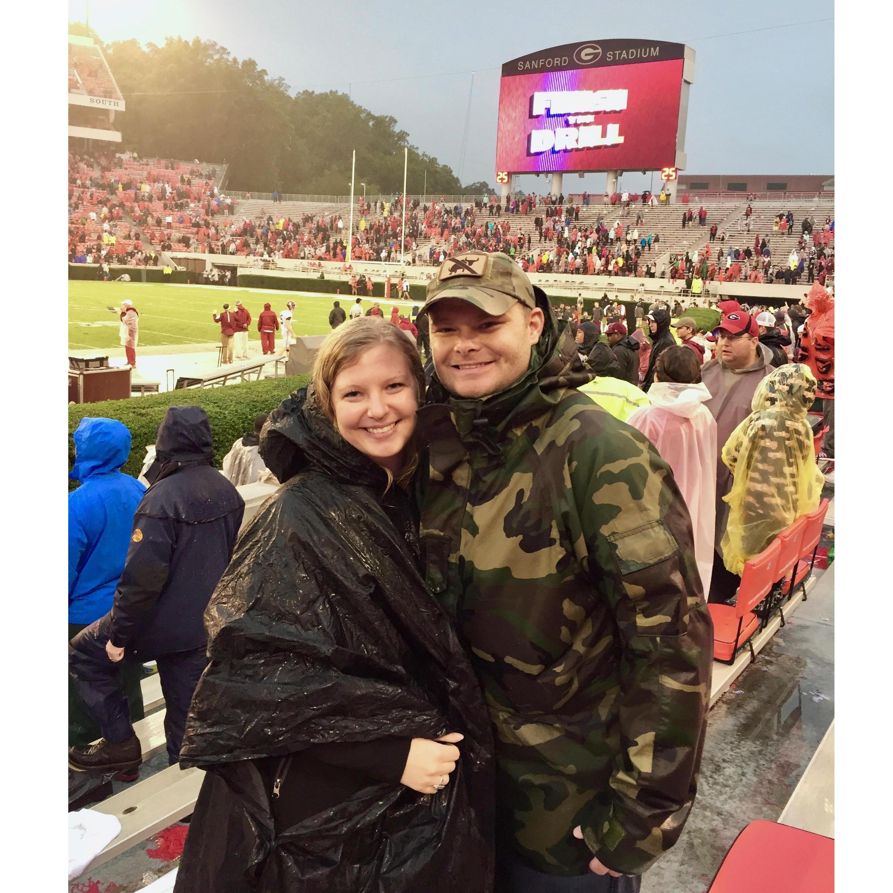 We scalped tickets for the Georgia-Alabama game in 2015. Between the pouring rain, and Alabama's complete domination, we made it down to the front row by the fourth quarter!