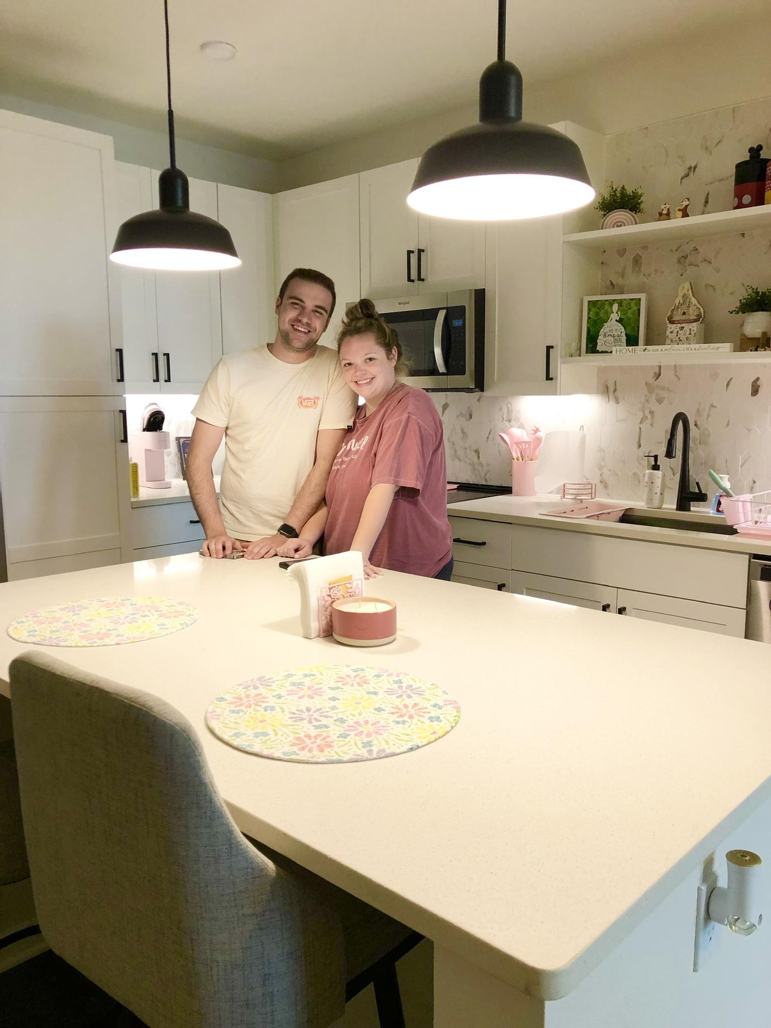 First photo of the two of them in their first apartment together.