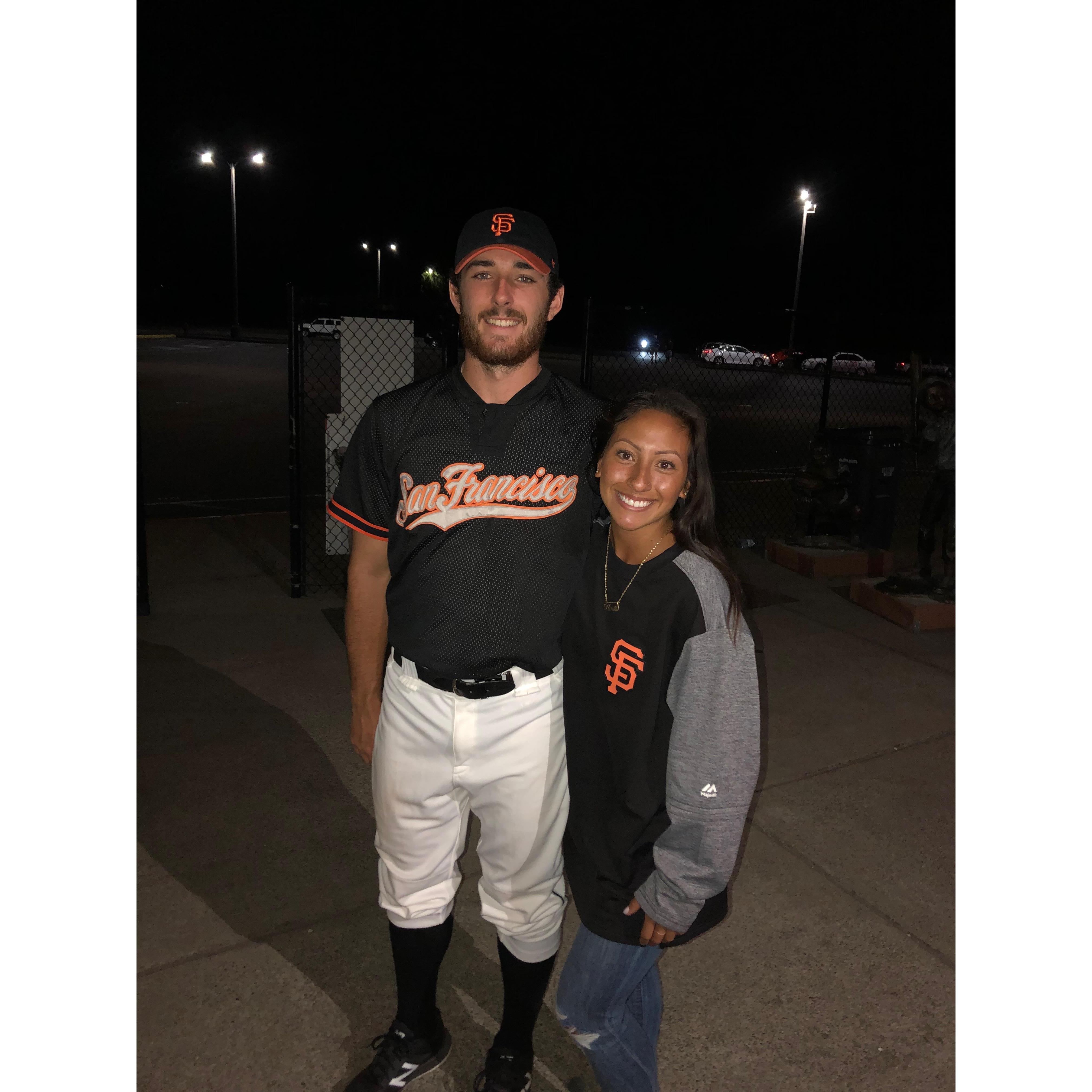 Ryan's first season playing for the Giants in Salem, OR