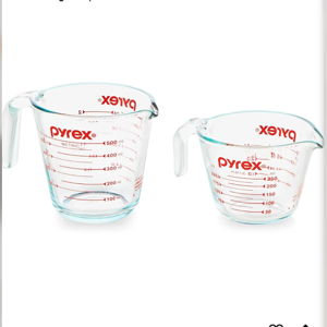Pyrex Essentials (2-Pack) Glass Measuring Cups Set, (1 & 2 Cup) Measuring Cups For Prepping, Baking and Cooking, Preheated Oven, Dishwasher, Freezer, and Microwave Safe